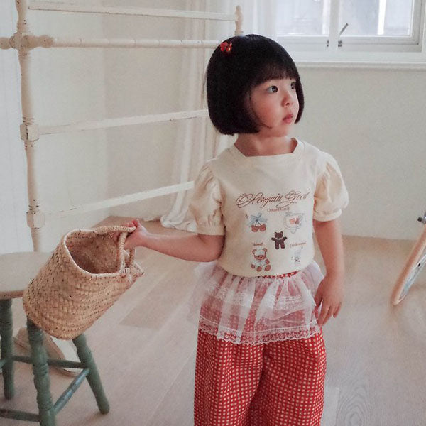 Mumu & Baba Bear T-shirt <Ivory / Blue> Sizes 5–15