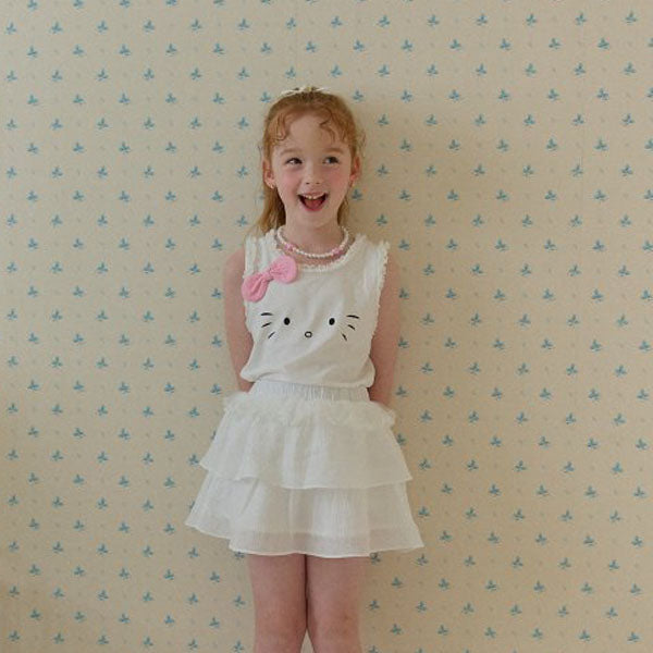 Berry Berry Ribbon Kitty Tee <Pink/White> *5~15*