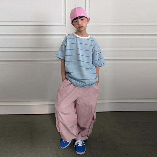Ellymoly Washa Rolling Cargo Pants <Navy/Pink> *5–19*
