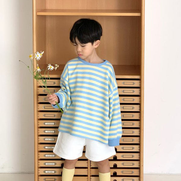 Bailey Button Middle Pants <White / Sky Blue / Black> *XS–2XL*