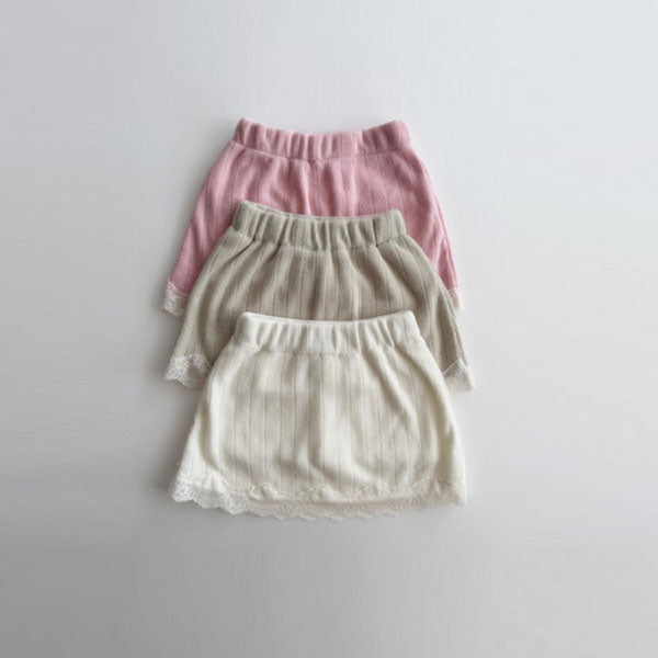 Ellymoly Emily Eyelet Skirt <Pink/Olive/Cream> *5–15*