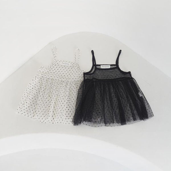 Z'an Clover Mesh Dot One-Piece <Black / Ivory> *3~19*