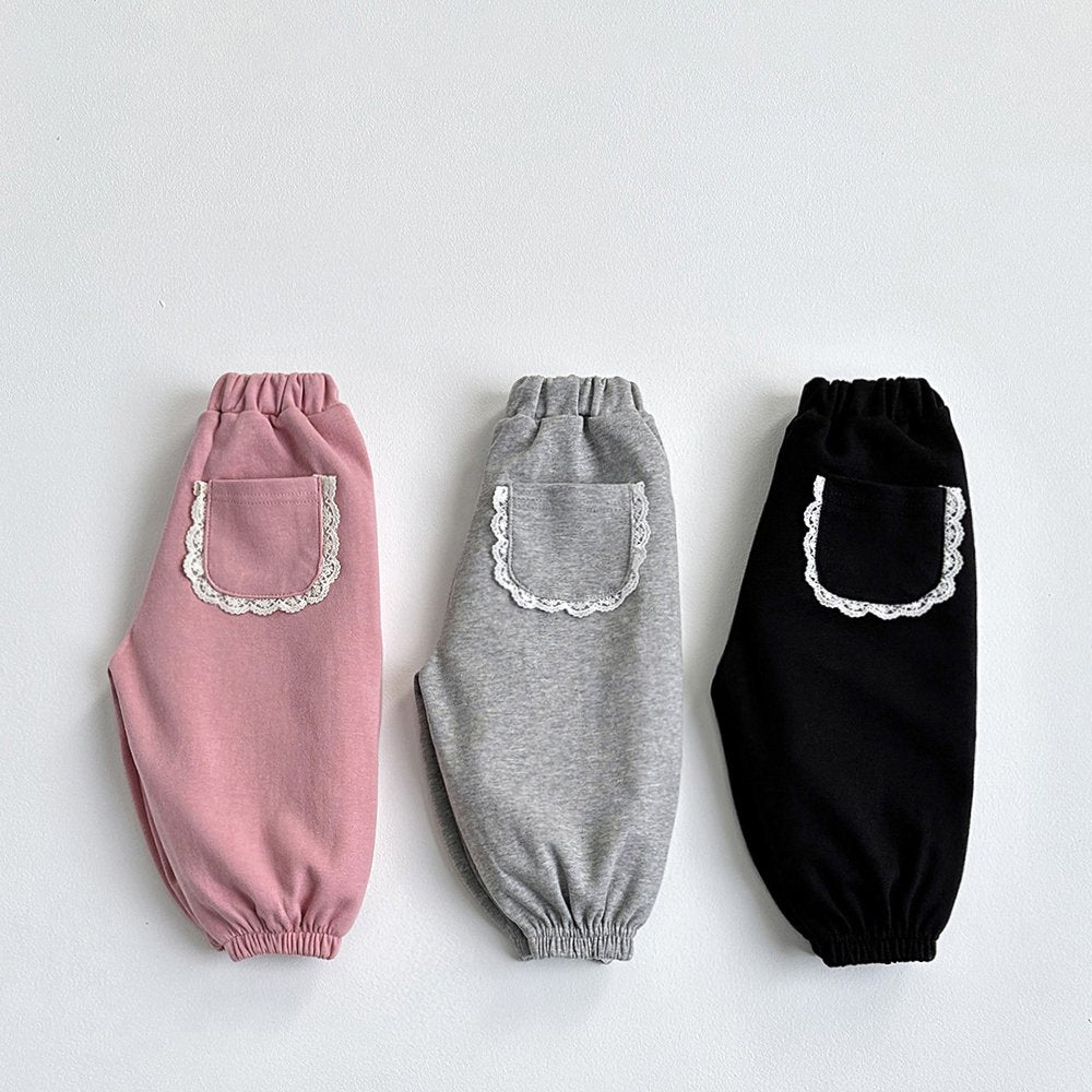 Vivid-I Lace baggy pants (Black / Pink / Melange) XS~JM