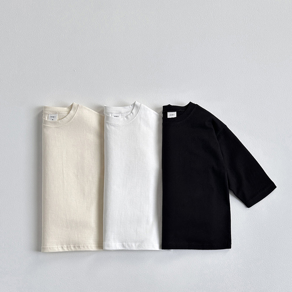 Vivid-I 25 Fall layered long-sleeve T-shirt (Ivory / Black / Cream) XS~JM