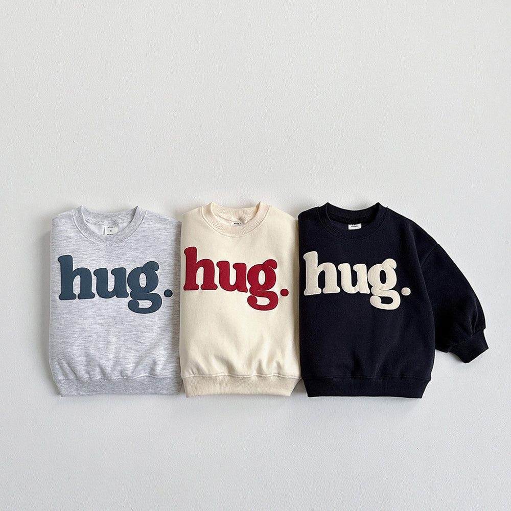 Vivid-I Hug 3D Sweatshirt <Navy / Cream / Light Melange Gray> XS~JM