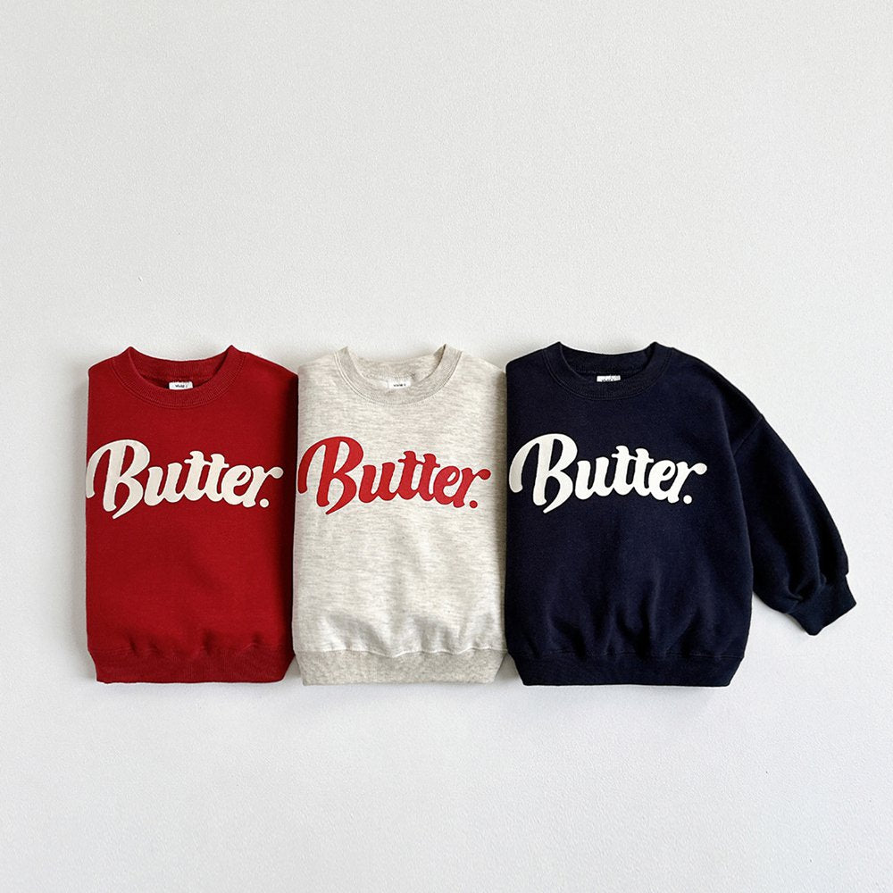 Vivid-I Butter Sweatshirt <Navy / Oatmeal / Wine> XS~JM