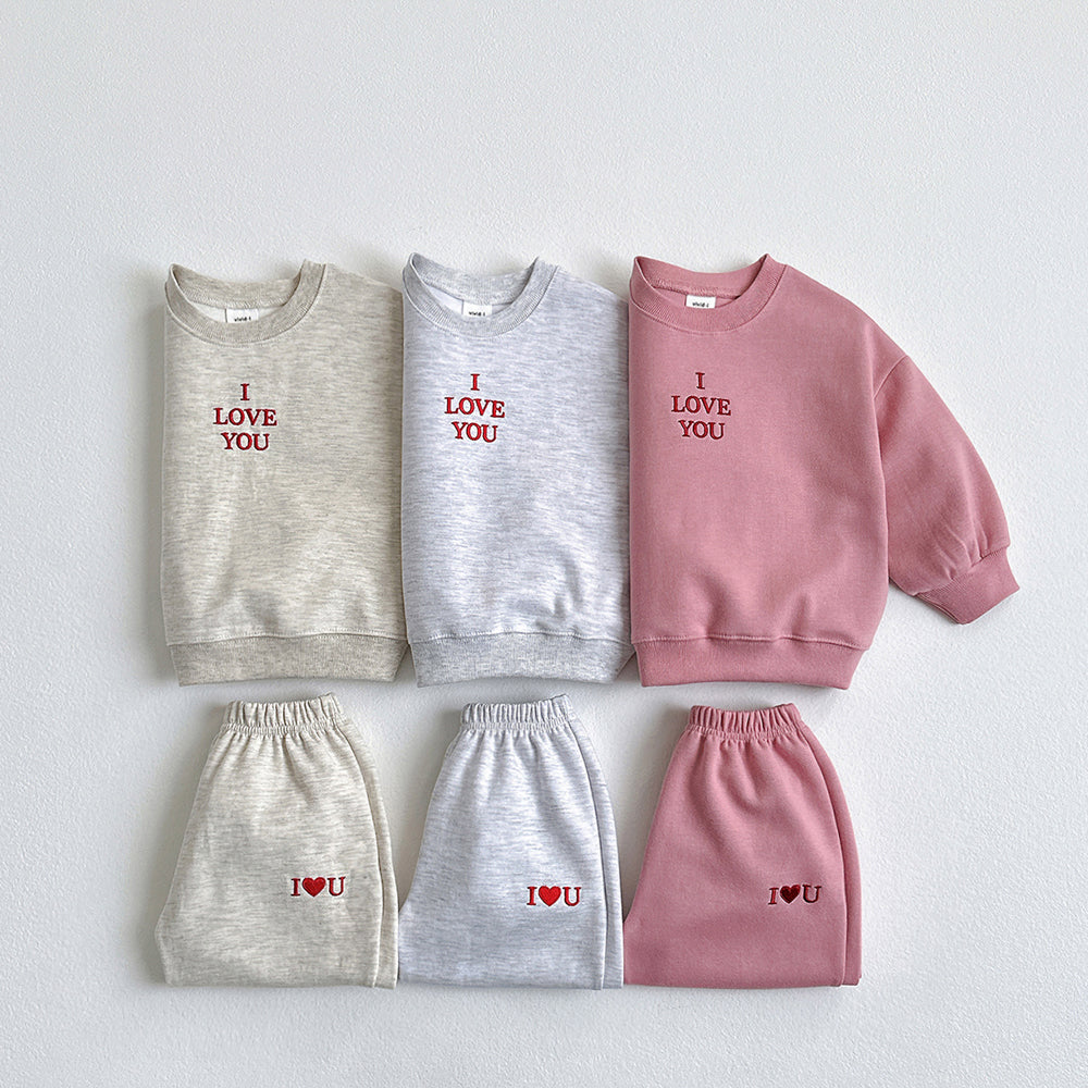 Vivid-I Love Embroidery Set <Oatmeal/White Melange/Pink> XS~JM