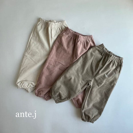 Ante.J Fleece Corduroy Jogger Pants <Cream/Pink/Khaki>  *S~JS*