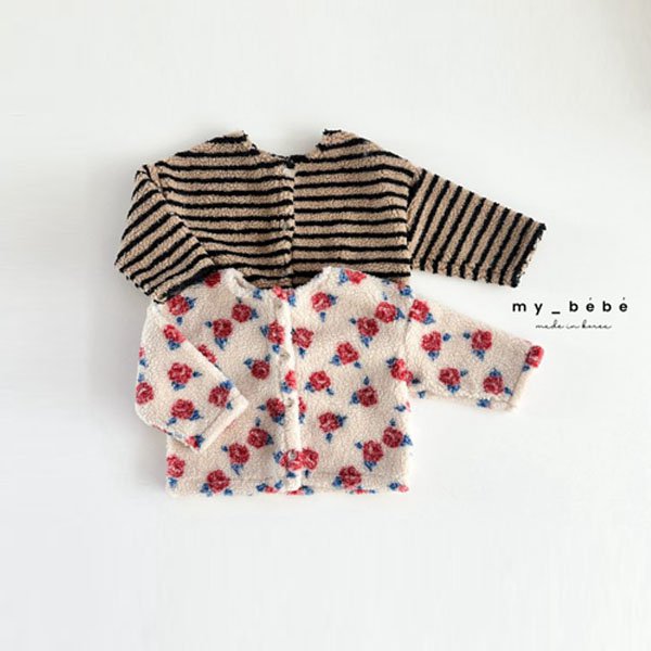 MyBebe Dumble Jacket <Flower/Stripe> *XS~XL*