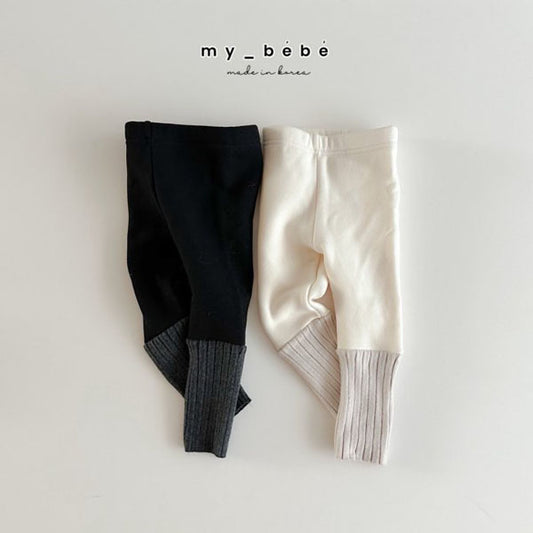 MyBebe Warmer Leggings <Black/Ivory> *XS~XL*