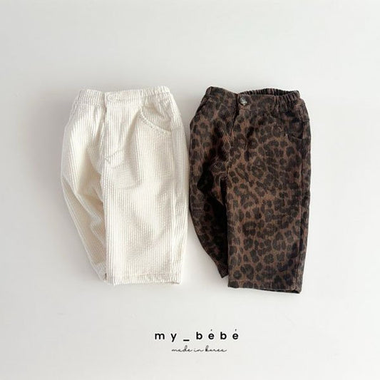 MyBebe Bubble Corduroy Pants <Cream/Leopard> *XS~XL*