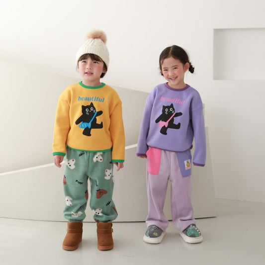 Twinkle Cat Beautiful Tee <Mustard/Light Purple/Dark Purple> *5~15*