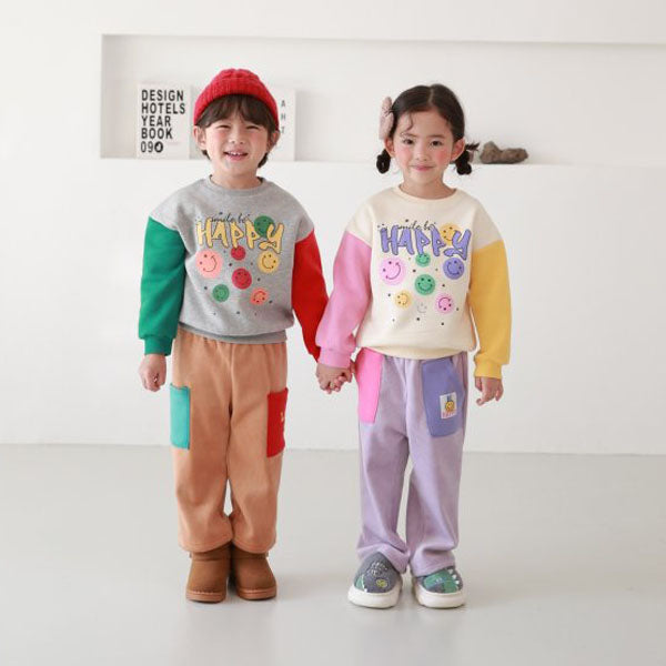 Twinkle Happy Happy Sweatshirt <Melange/Cream> *5~15*