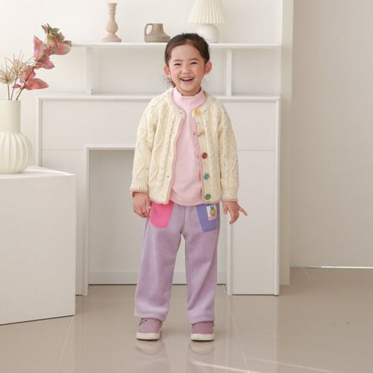 Twinkle Pocket Velour Pants <Charcoal/Light Purple> *5~15*