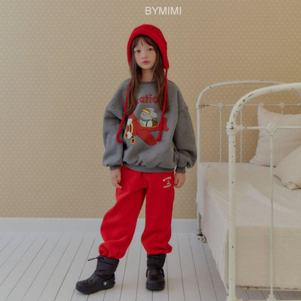 Bymimi Printed Jogger Pants <Red/Charcoal> *S~JM*