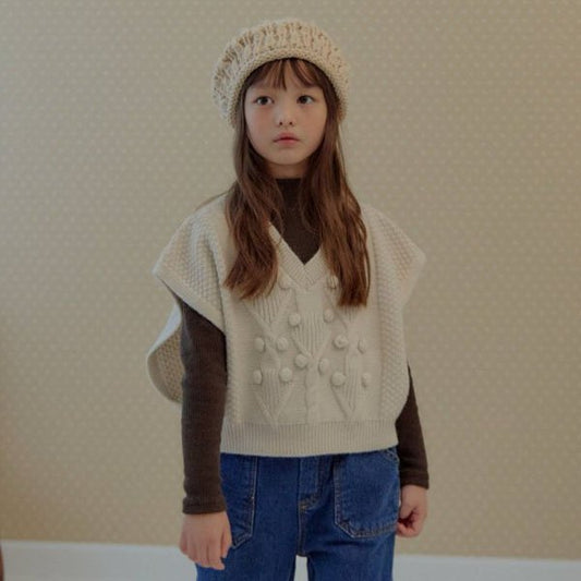 Bymimi Mitzu Vest Knit <Ivory/Navy> *S~JS*