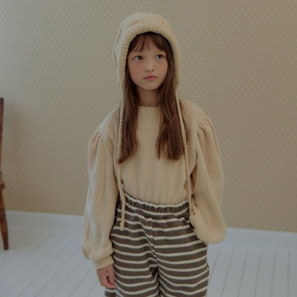 Bymimi Candy Whipple Tee <Beige/Navy> *S~JM*