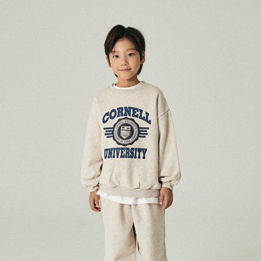 O.wen Cornell Fleece Sweatshirt <Oatmeal/Black> *XS~JL*