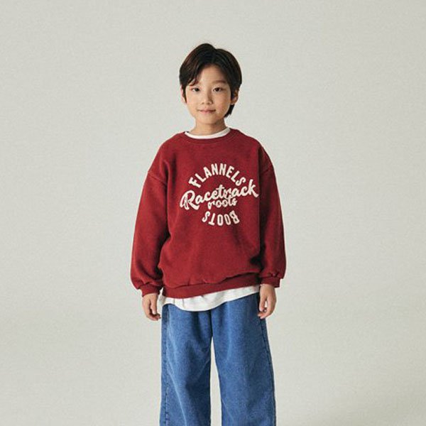 O.wen Flannels Fleece Sweatshirt <Burgundy/Brown> *XS~JL, Adults*