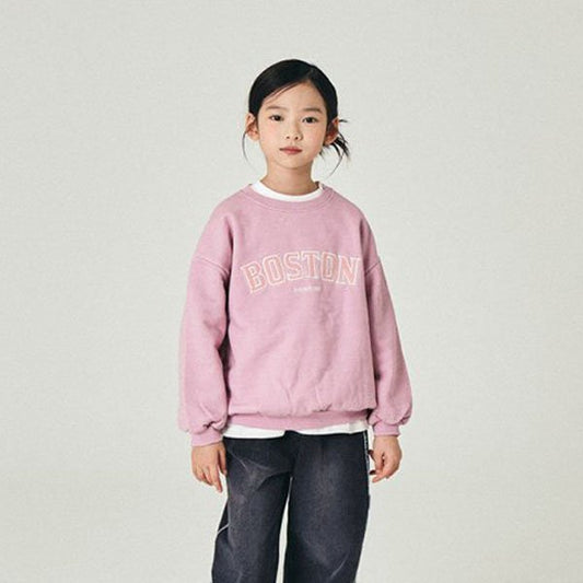 O.wen Boston Fleece Sweatshirt <Pink/Charcoal> *XS~JL, Adult*