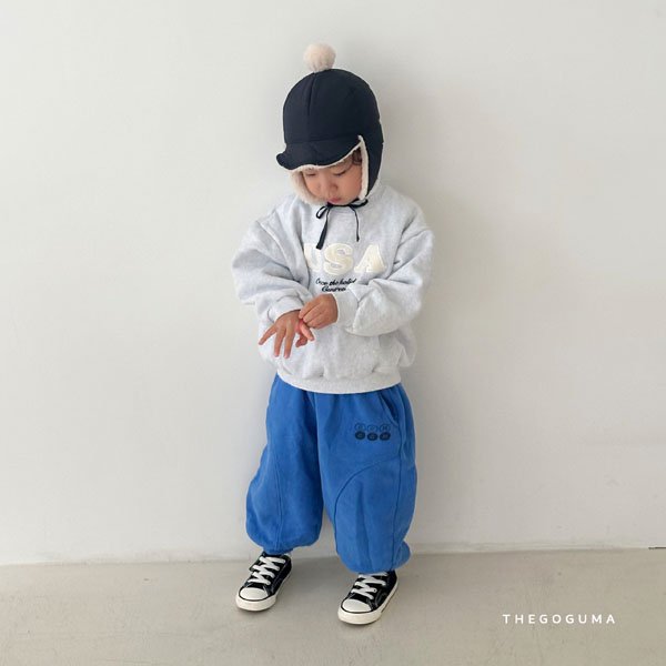 TheGoguma Modern Banding Jogger Pants <Charcoal/Blue> *XS~JL*