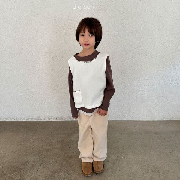 Digreen Vest Cardigan <Cream/Melange> *S~2XL*