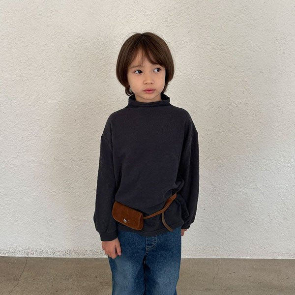 Digreen Loose Half Turtleneck Tee <Cream/Brown/Charcoal> *S~2XL*