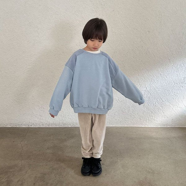 Digreen Patch Sweatshirt <Cream/Sky Blue/Charcoal> *S~2XL*