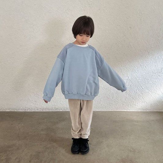 Digreen Patch Sweatshirt <Cream/Sky Blue/Charcoal> *S~2XL*