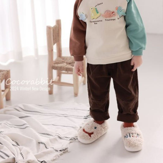 Cocorabbit Dino Pants <Charcoal/Sky Blue/Brown> *S~2XL*