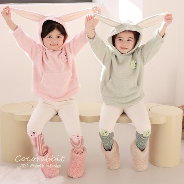 Cocorabbit Knitwear Rabbit Leggings <Pink/Green> *S~2XL*