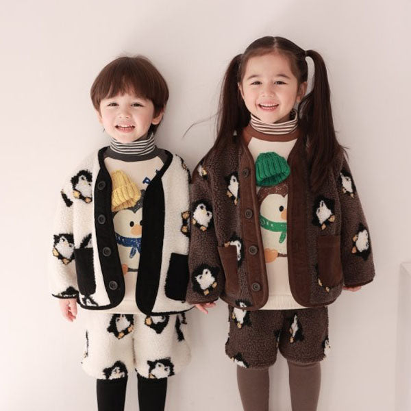 Cocorabbit Penguin Jacket <Cream/Brown> *S~2XL*