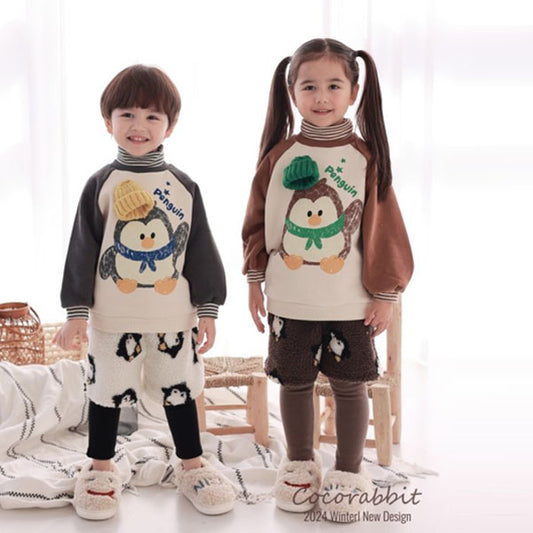 Cocorabbit Penguin Pants <Cream/Brown> *S~2XL*