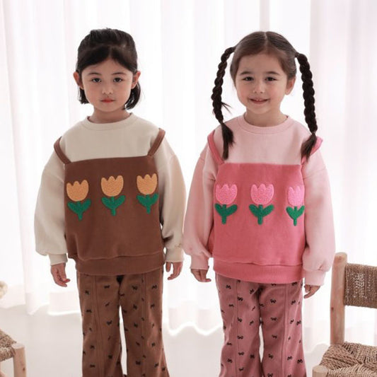 Cocorabbit Tulip Vest Sweatshirt <Pink/Brown> *S~2XL*