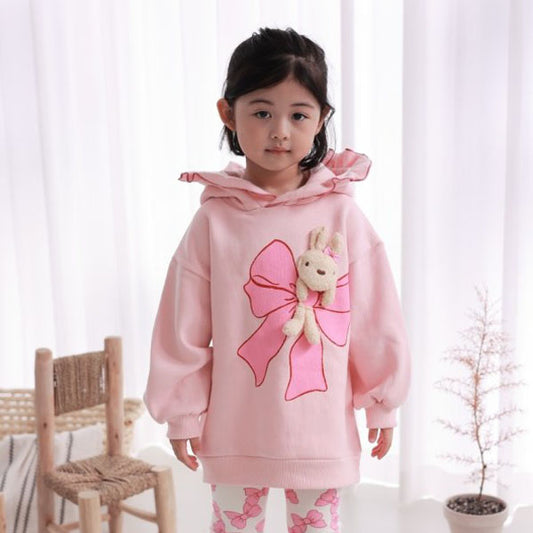 Cocorabbit Big Ribbon Hoodie <Cream/Pink> *S~2XL*