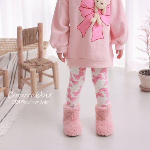 Cocorabbit Ribbon Leggings <Cream/Pink> *S~2XL*