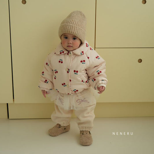 Neneru Collar Cherry Padding Jumper <Beige> *12M~XL*