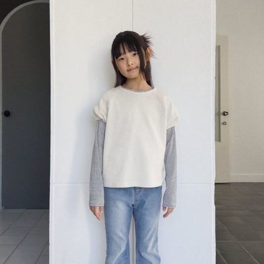 Oahu Mini waffle T-shirt <Cream / Melange> *XS–JXL*