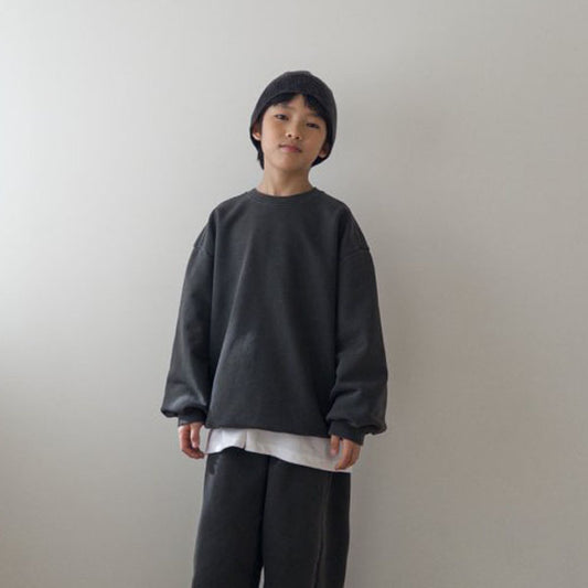 Oahu Essential dyeing sweatshirt <Light beige / Sky blue / Charcoal> *S ~ Adult*