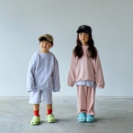 Normal Play Soft French Terry Top & Bottom Set <White Melange / Yellow / Light Pink / Melange / Mint / Navy> 12M–JM