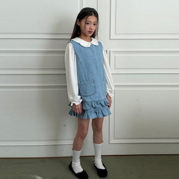 Ellymoly Denim Little Pocket Dress <Denim> *5–15*