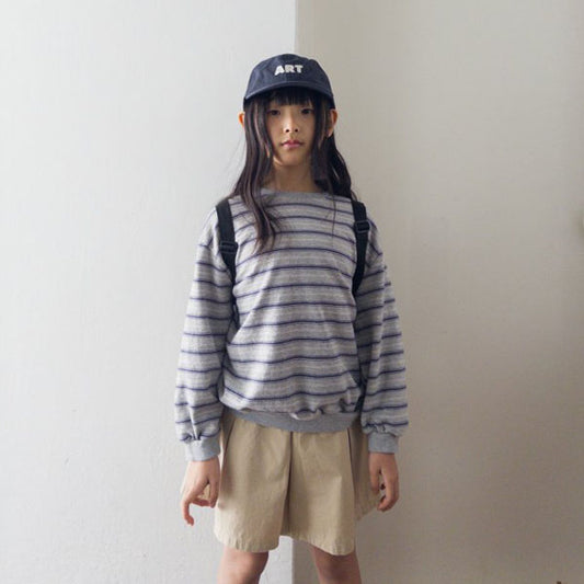 Oahu Kinder striped sweatshirt <Cream / Melange> *S ~ JXL*