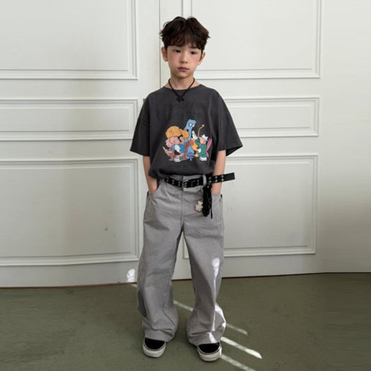 Ellymoly Pigment Curve Pants <Blue/Grey/Khaki> *5–19*