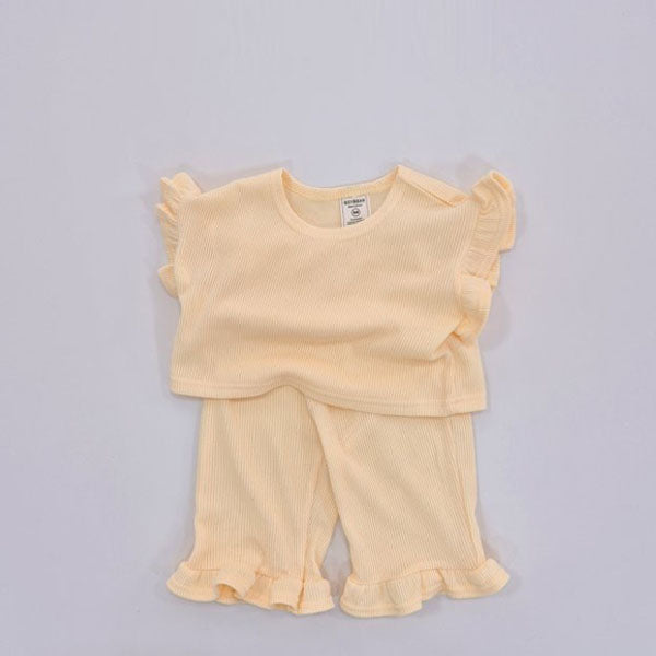 Soybean Frill Frill Set <Lemon/Black/Lilac/Ivory> *XS~XL*
