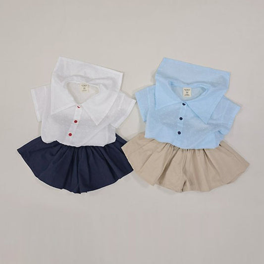 Soybean Lovely School Look Set <Ivory-Navy / Sky Blue-Beige> Sizes XS–JM