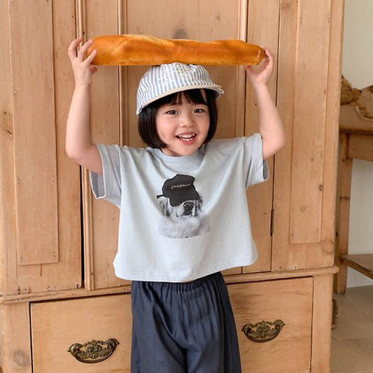 Mumu & Baba Cally Dog T-shirt <White / Blue / Beige> Sizes 5–15