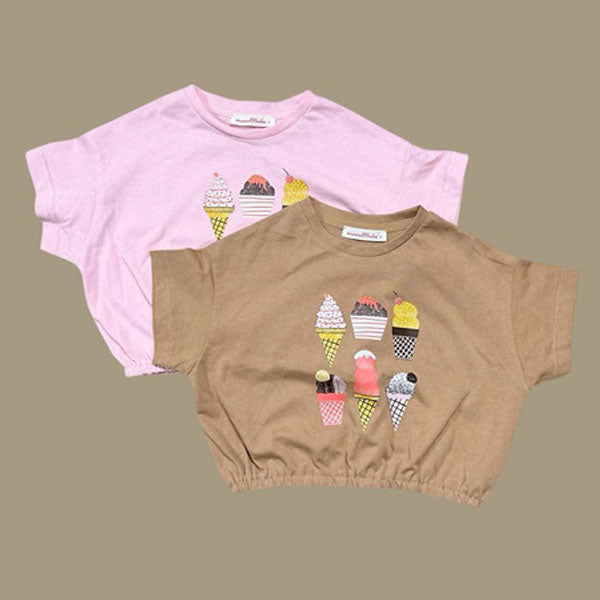 Mumu & Baba Baskin T-shirt <Pink / Brown> Sizes 5–15