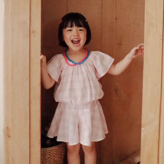 Mumu & Baba Pasta T-shirt <Pink / Beige> Sizes 5–15