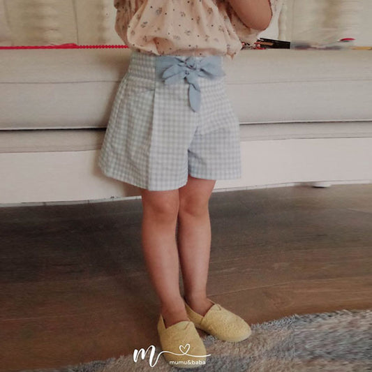 Mumu & Baba Check set pants <Blue / Green> Sizes 5–15