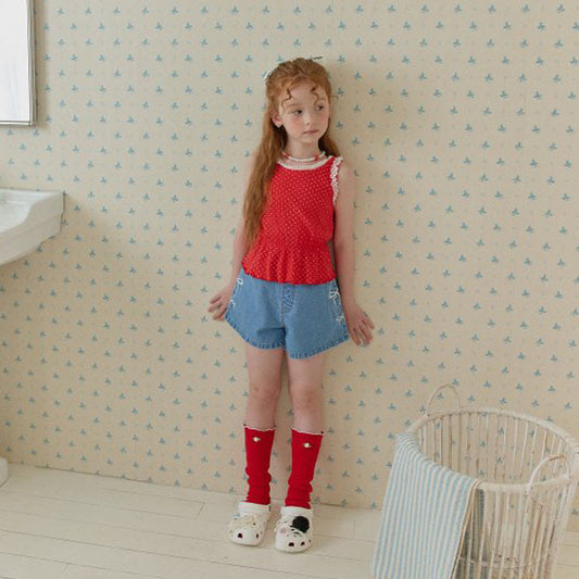 Berry Berry Ssang Ssang Bar Pants <Denim/White Black/White Pink> *5~15*